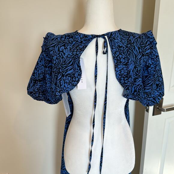 NWT Topshop Blue Backless Dress - Size 2 - Picture 3 of 7